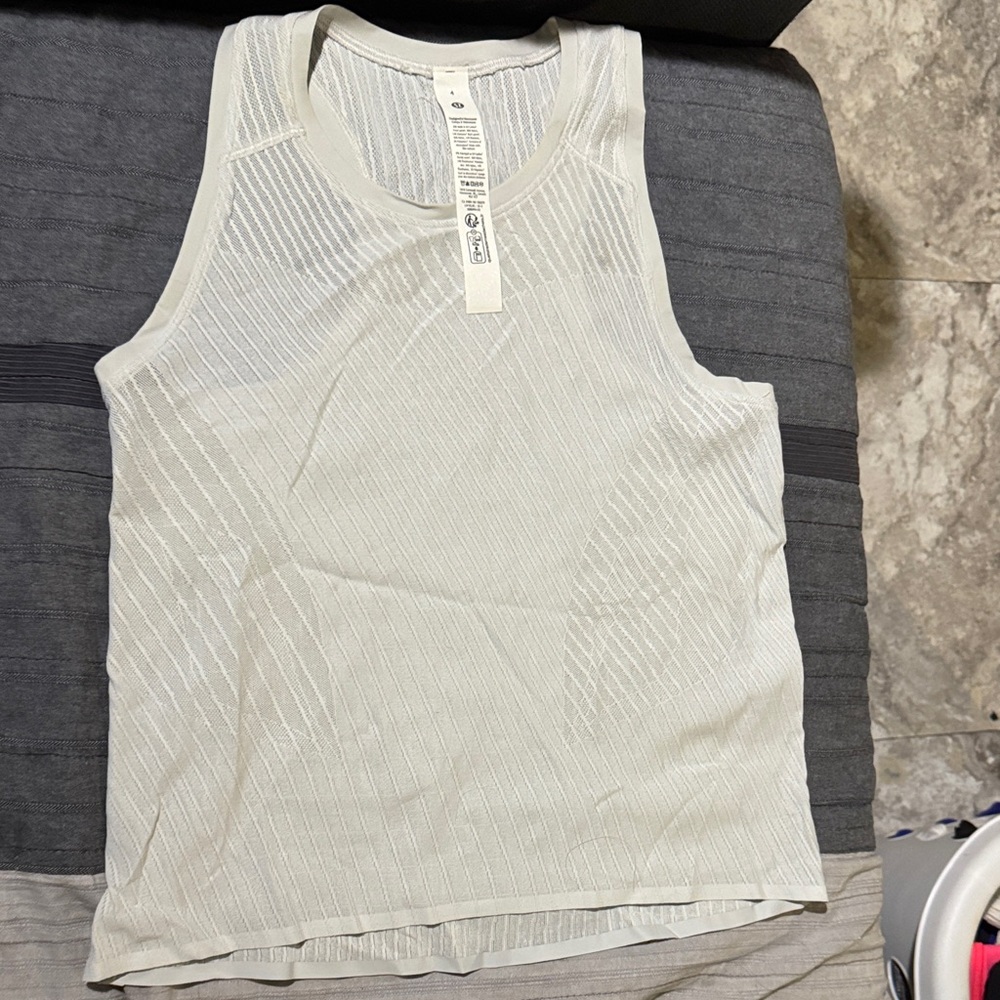 lululemon athletica White Ribbed Tank Top